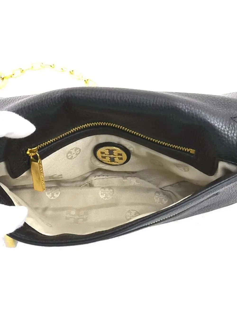 Auth Tory Burch Shoulder Bag Black/Gold #293927T14B
